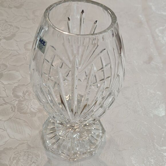 Vintage ACC Vase Hand Cut Lead Crystal 24% Poland Heavy 10.5x6.5” - Picture 2 of 9